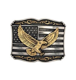 Attitude Jewelry Attitude Soaring Eagle and Flag Belt Buckle A952