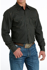 Cinch Men's Modern Fit MTW1301070BLK Black/Copper Print Western Button Up Shirt