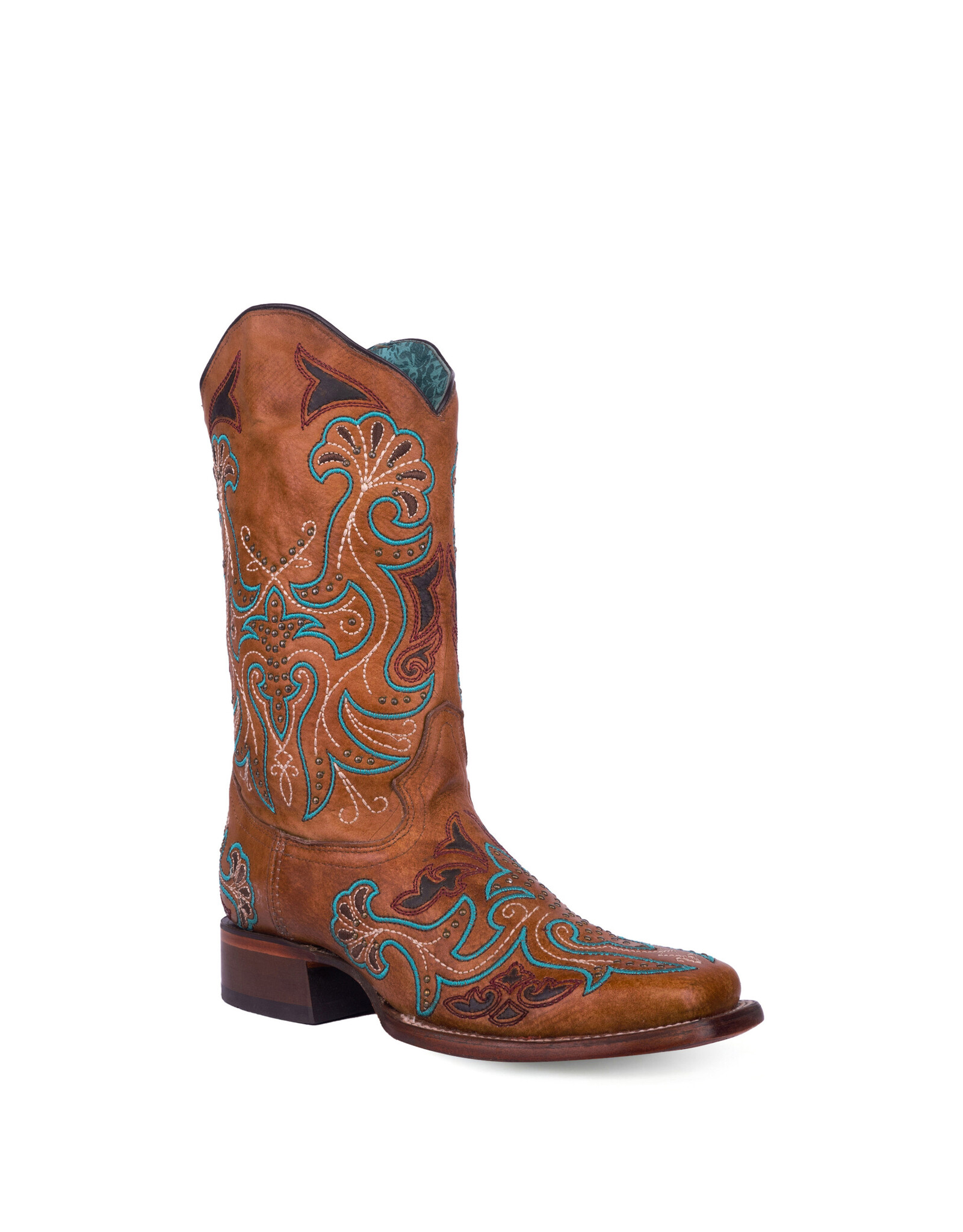 Corral Ladies Sand Embroidered & Studs Western Boots A4483