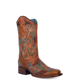 Corral Ladies Sand Embroidered & Studs Western Boots A4483