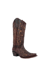 Circle G Ladies Shedron Copper Inlay Snip Toe Boots L6035