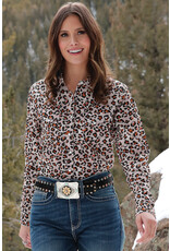 Cruel Girl Ladies Cheetah Print CTW7343008 Long Sleeve Shirt
