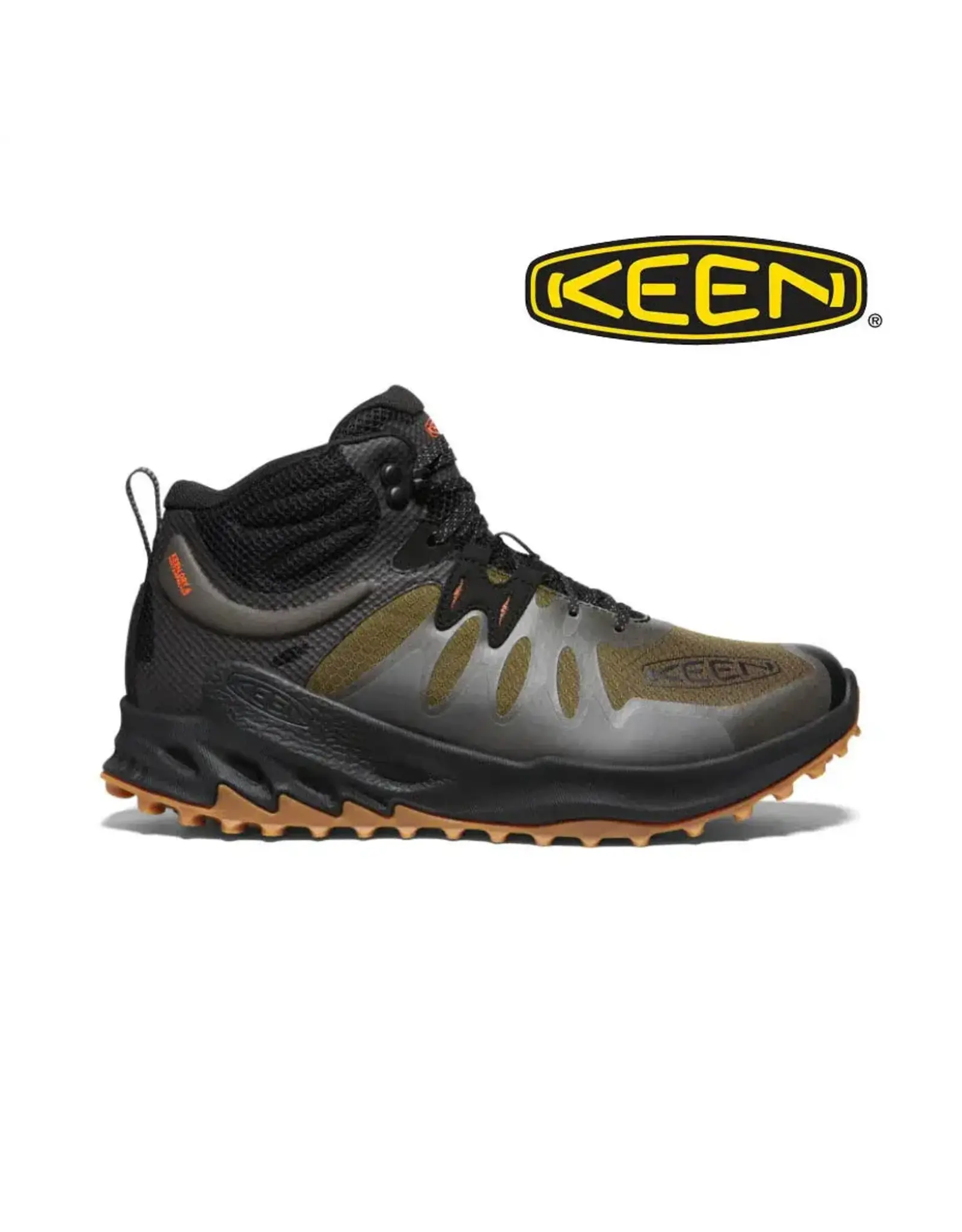 Keen Men’s Outdoor Zionic Mid Waterproof Dark Olive/Scarlet Ibis 1028035 Casual Sneaker Shoes