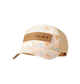 Ariat Ladies Peach Horse Head and Logo Print A300084930 Ball Cap