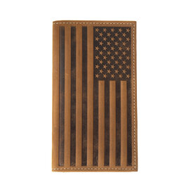 Nocona Nocona Flag Etched Rodeo Wallet N500044102