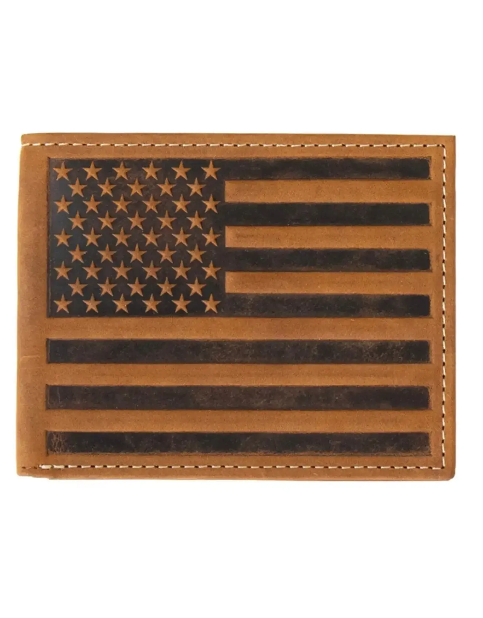 Nocona Nocona Etched Flag Bifold Wallet N500044202