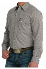 Cinch Men's Burgundy/Turquoise Geo Print MTW1301072 Modern Fit Long Sleeve Shirt