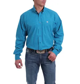 Cinch Men's Turquoise Geo Print MTW1303074 Modern Fit Long Sleeve Shirt