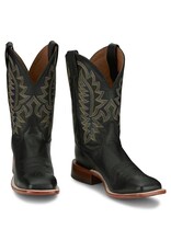 Justin Men's Poston Jet Black Cowhide BR387 Western Boots