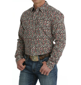 Cinch Men's Red Geo Print MTW1303075 Modern Fit Long Sleeve Shirt