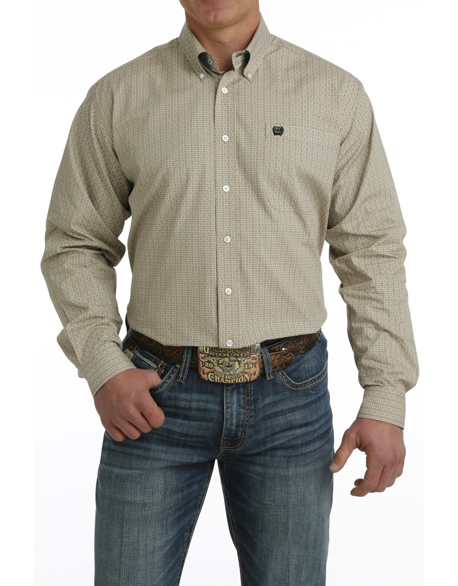 Cinch Men’s Button Up Long Sleeve MTW1105719 KHA Western Shirt