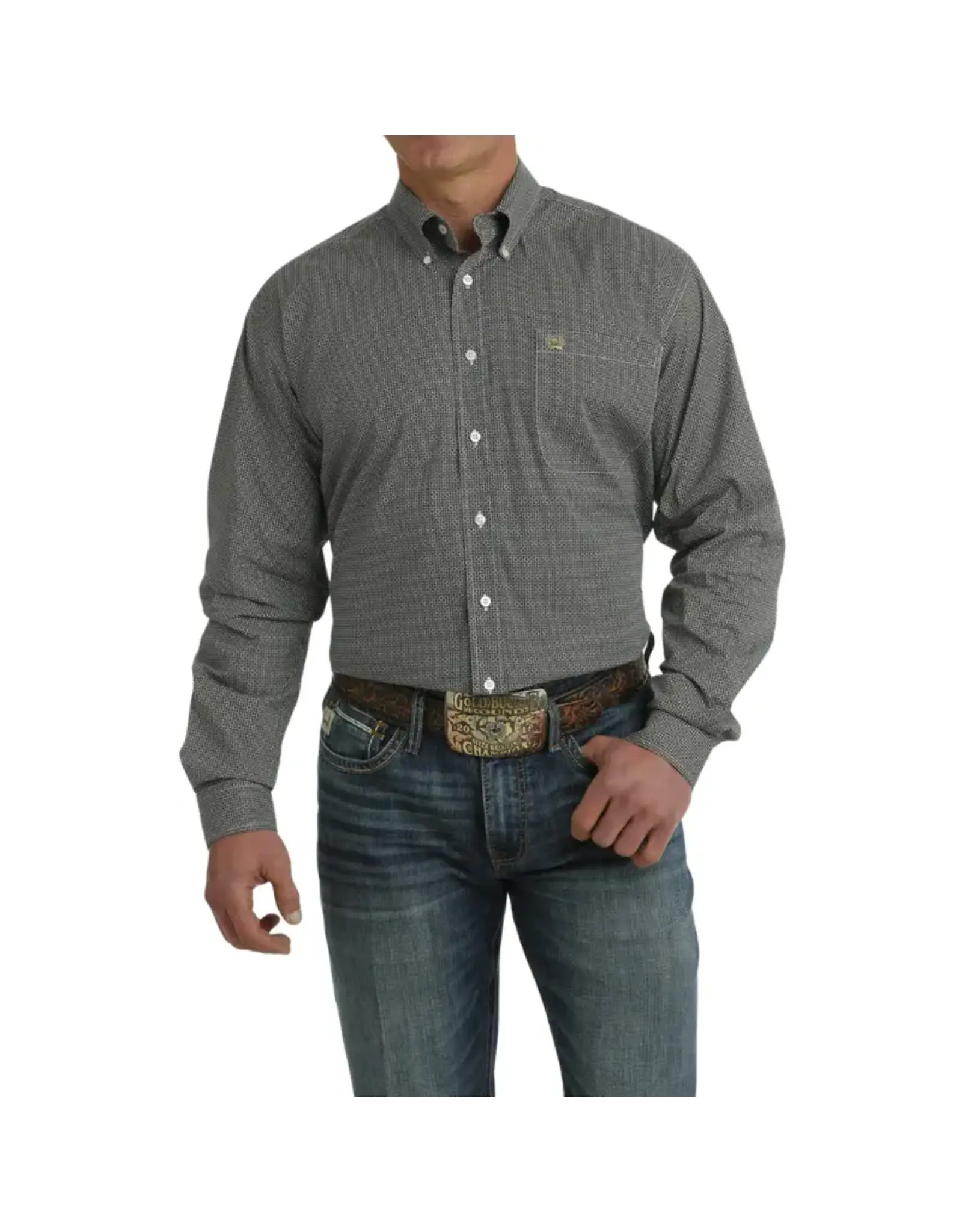 Cinch Men’s Button Up Long Sleeve MTW1105720 WHT Western Shirt