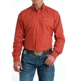 Cinch Men’s Button Up Long Sleeve MTW1105727 RED Western Shirt