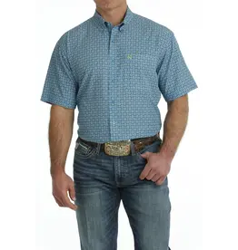 Cinch Men's Arena Flex MTW1704131 BLU Short Sleeve Shirt