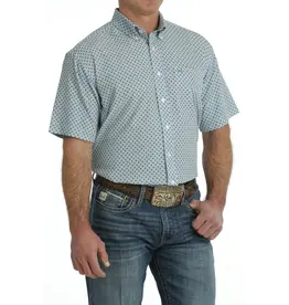 Cinch Men's Arena Flex MTW1704134 WHT Short Sleeve Shirt