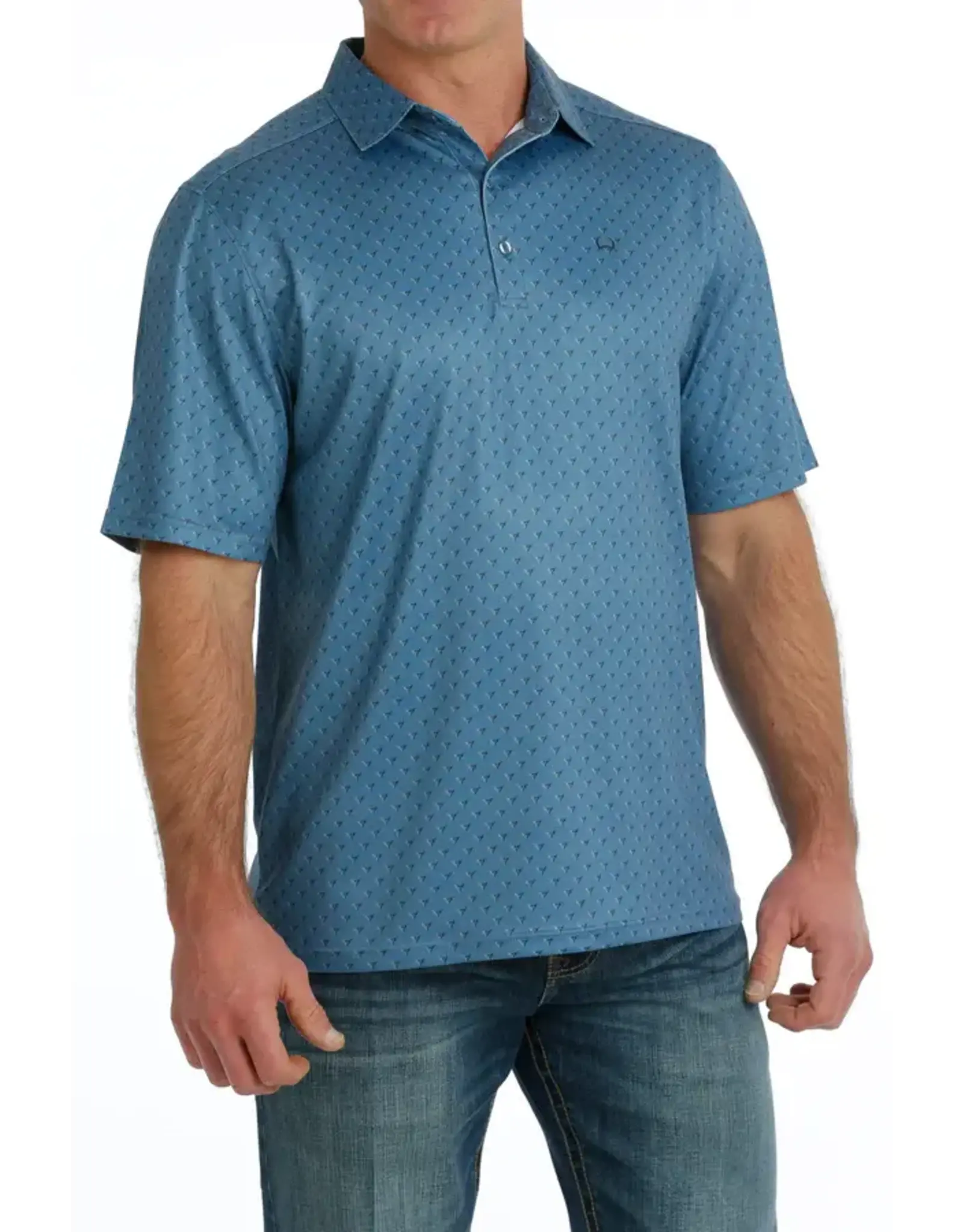 Cinch Men's Teal/Lime Steerhead Arenaflex MTW1863034 Polo Shirt
