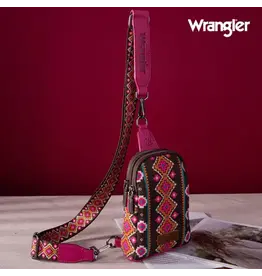 Wrangler Wrangler Hot Pink Aztec Small Crossbody Bag WG2205-210HPK