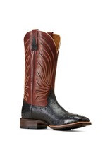 Ariat Ariat Mens Brandin Ultra Jet Black Full Quill Ostrich/Roasted Chestnut 10046962 Exotic Western Boots