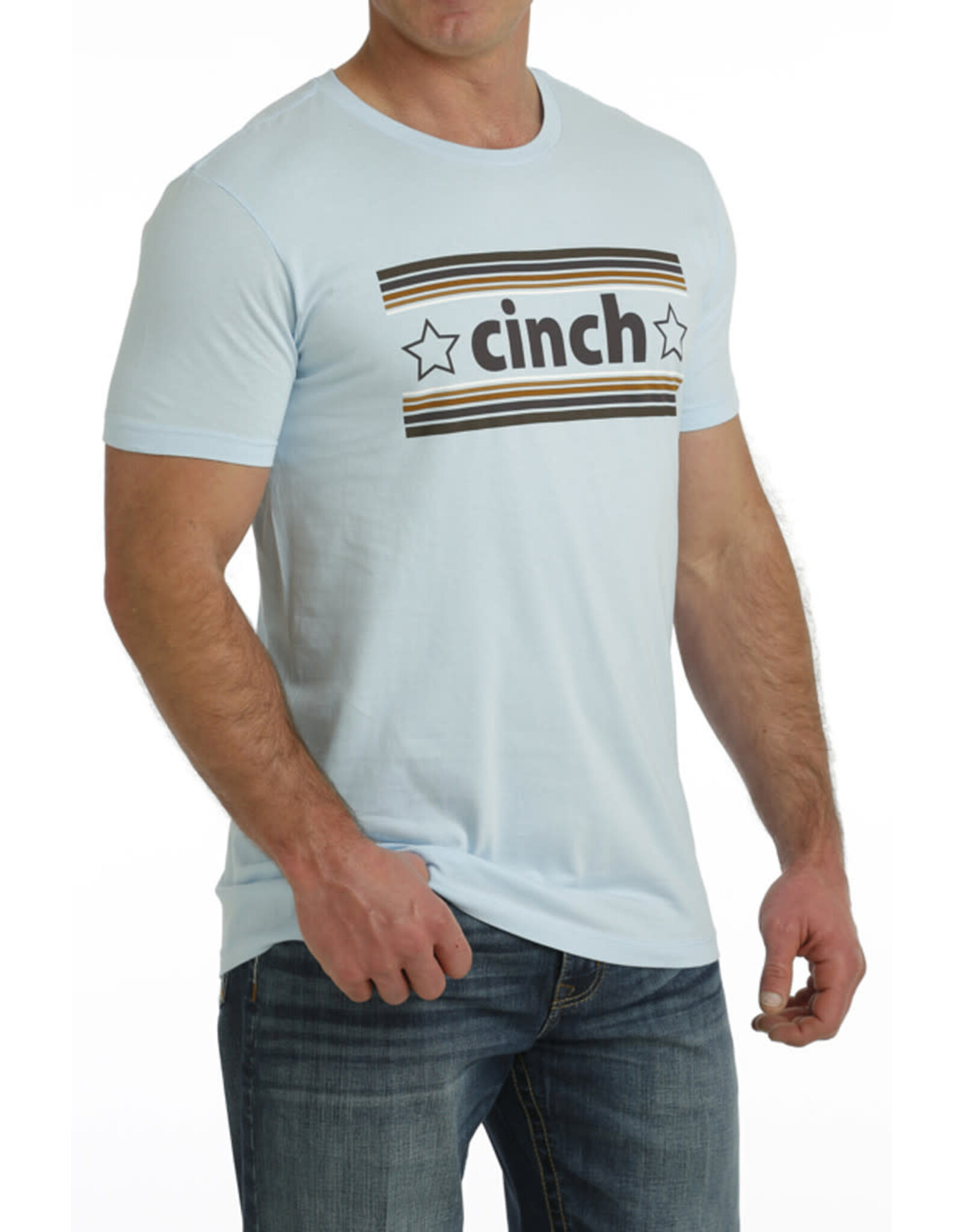 Cinch Men's Cinch Baby Blue Star Logo MTT1690616 T-Shirt