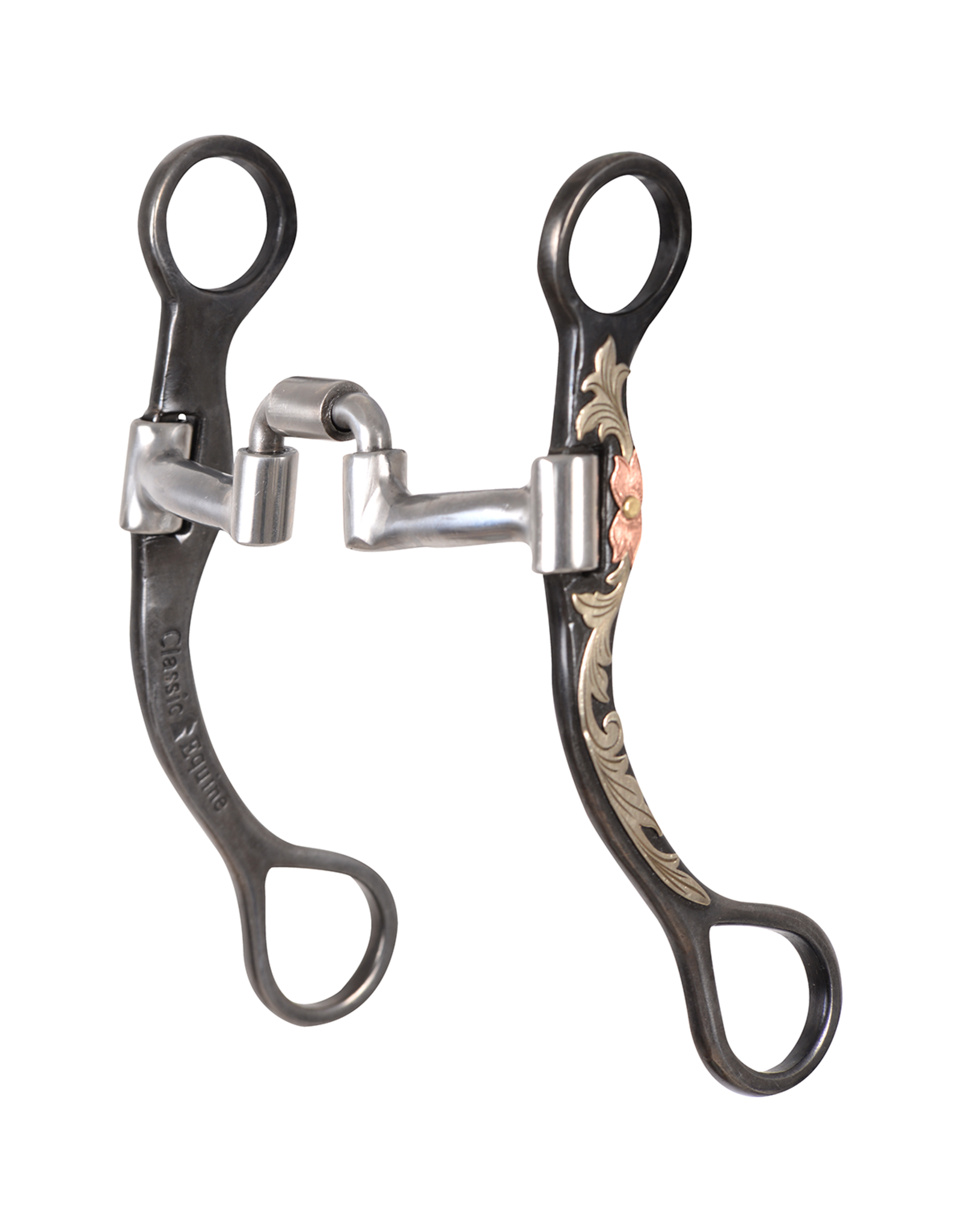 Classic Equine Floral Scroll Tool Box Straight Shank Bit with Low Port Barrel TBBIT37SS60