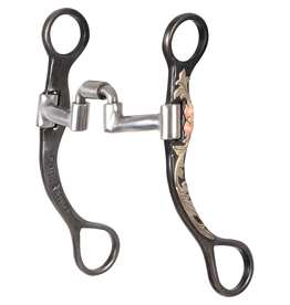 Classic Equine Floral Scroll Tool Box Straight Shank Bit with Low Port Barrel TBBIT37SS60