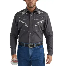 Wrangler Men's Long Sleeve Snap 112345061 Rodeo Ben Grey Western Shirt