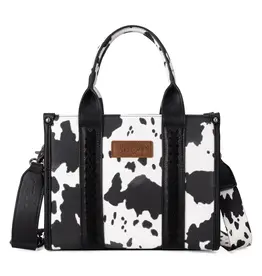 Wrangler Wrangler Black Cow Print Concealed Carry Tote WG133-8120S