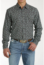 Cinch Mens Charcoal Mint Paisley Modern Fit MTW1301074 Long Sleeve Western Shirt