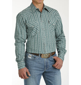 Cinch Men's Teal Green Print MTW1303076 Modern Fit Long Sleeve Shirt