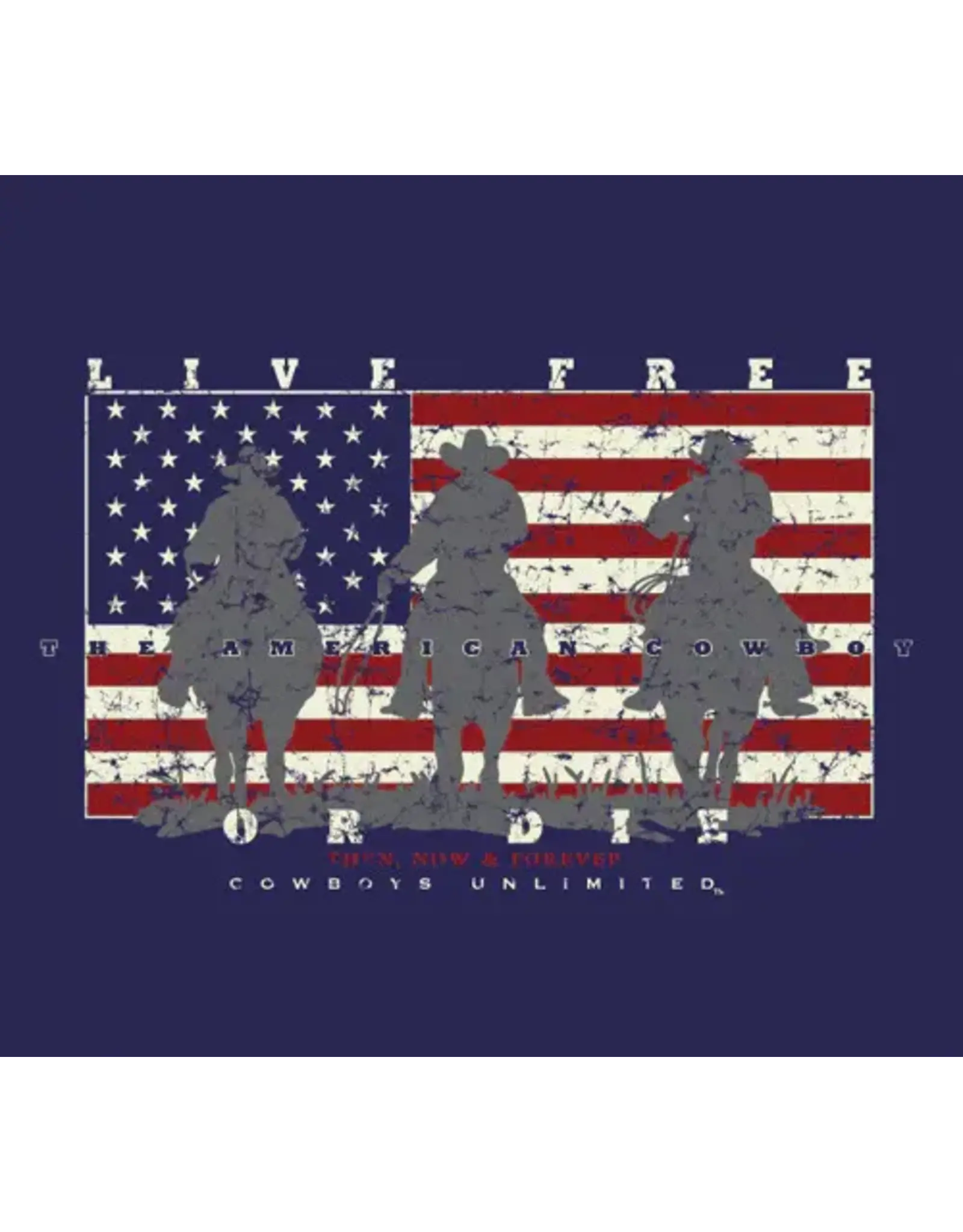 Cowboys Unlimited Cowboys Unltd Men's "Free Navy" CB-1550 Navy T-Shirt