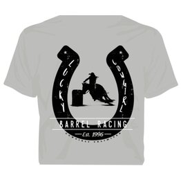 Cowgirls Unlimited Cowgirls Unltd Ladies "Lucky Barrel Racer" CG-1199 Athletic Grey T-Shirt