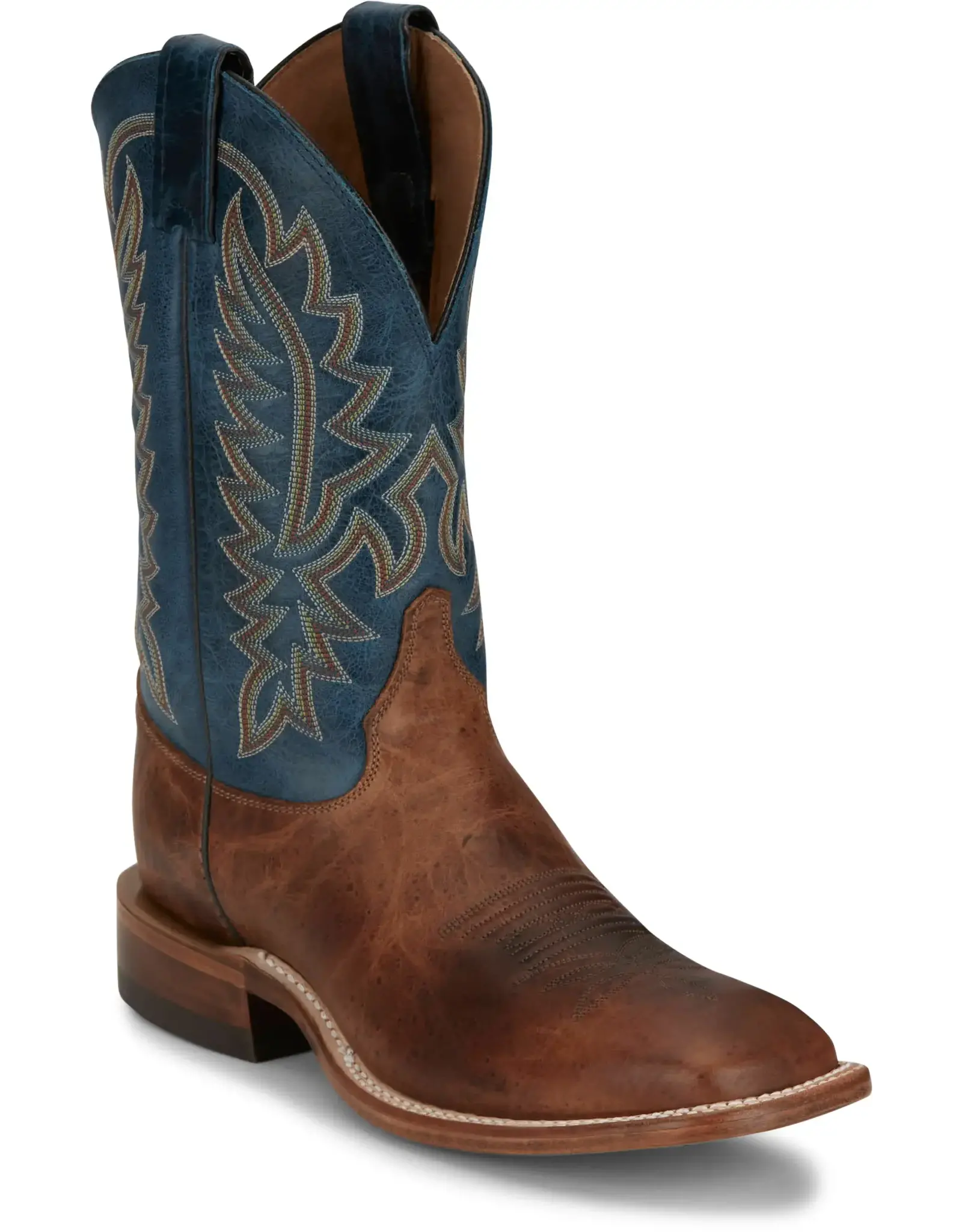 Justin Men's Poston Amber Brown Cowhide BR388 Western Boots
