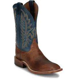 Justin Men's Poston Amber Brown Cowhide BR388 Western Boots