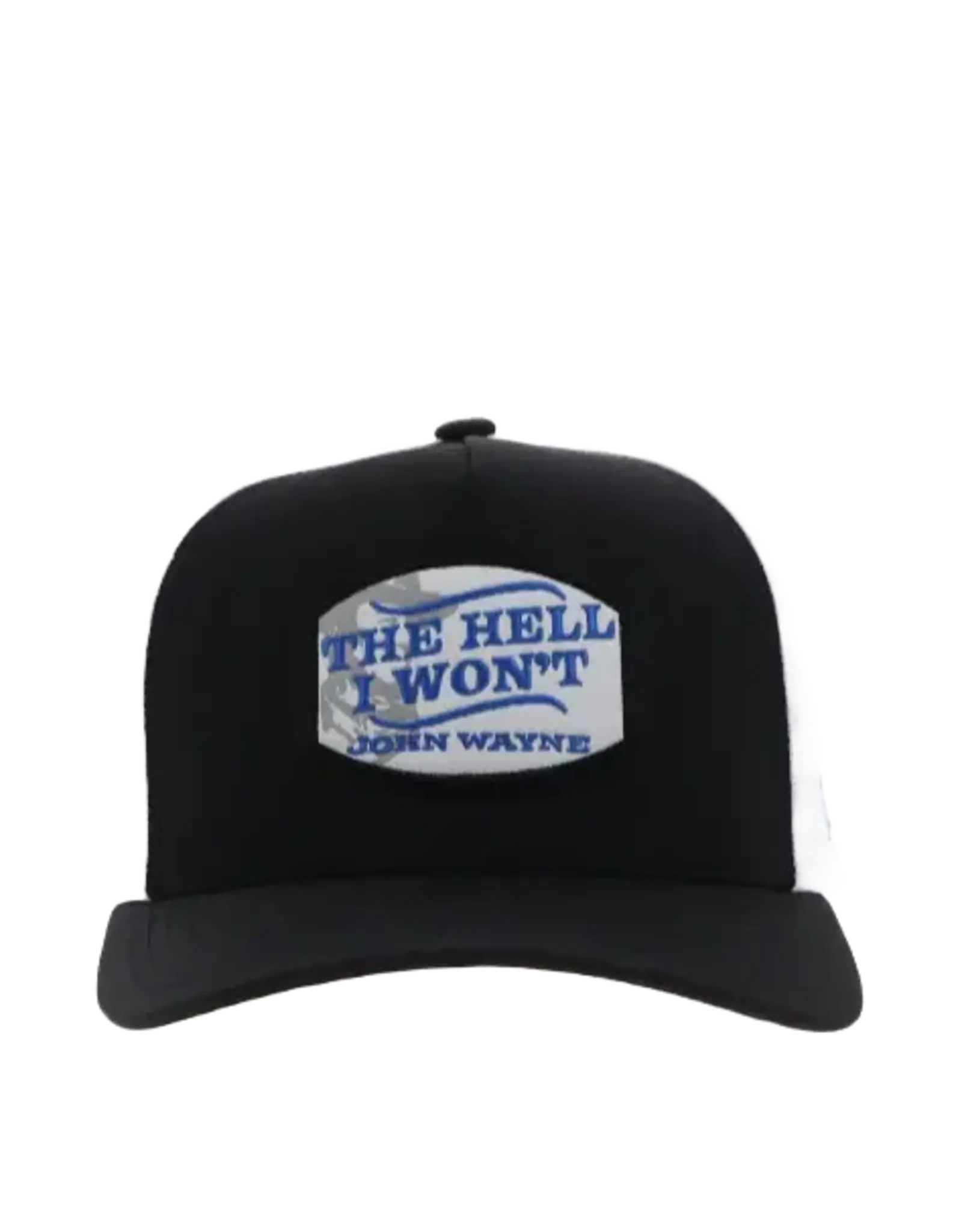 Hooey Hooey John Wayne "Hell I Won't" 2364T-BKWH Black Ball Cap