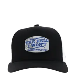 Hooey Hooey John Wayne "Hell I Won't" 2364T-BKWH Black Ball Cap