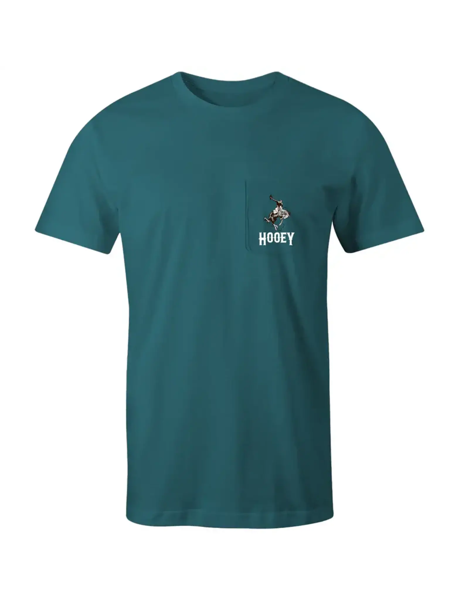 Hooey Men's Cheyenne HT1688TL Teal/Orange Bucking Horse Logo T-Shirt