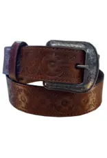 Heritage Leather Heritage Leathers Ladies 1.5" Cognac Tooled Belt 4232