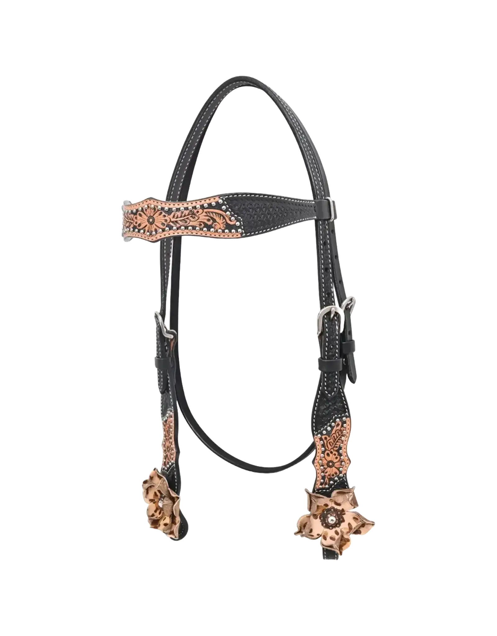 Circle Y Wildcard Headstall 1062-12-S8 Leopard with Flowers