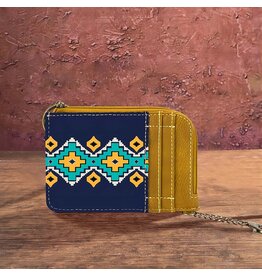 Wrangler Wrangler Navy/Mustard Aztec Print Card Case WG2203-W005MST