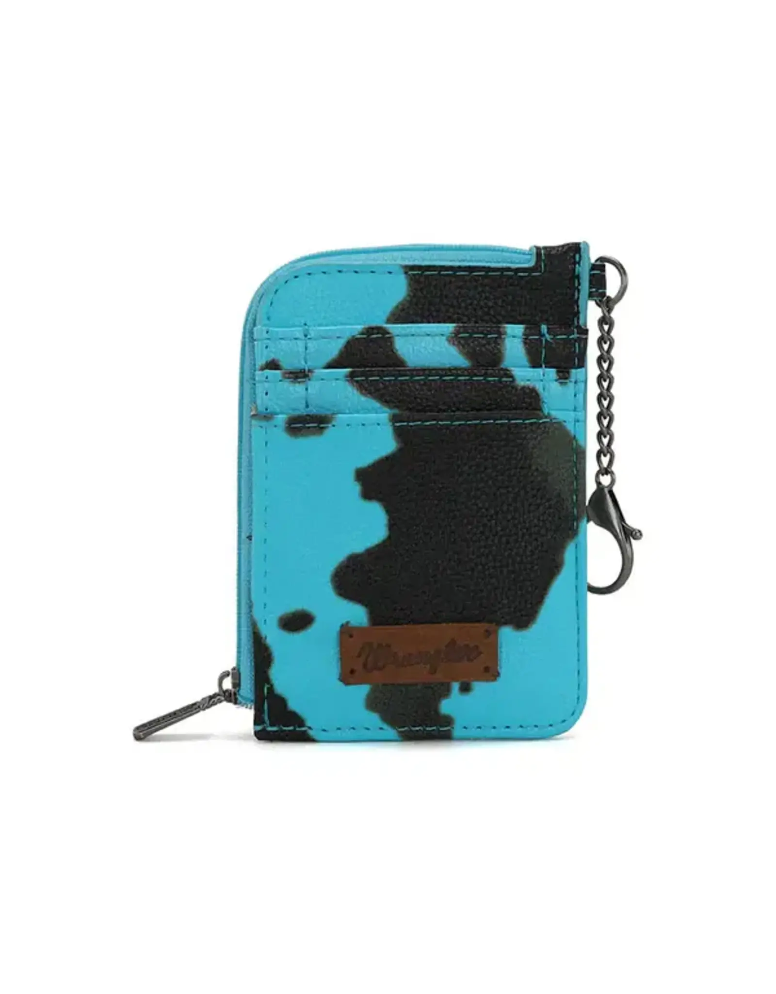 Wrangler Wrangler Turquoise Cowprint Mini Zip Card Case WG133-W005TQ