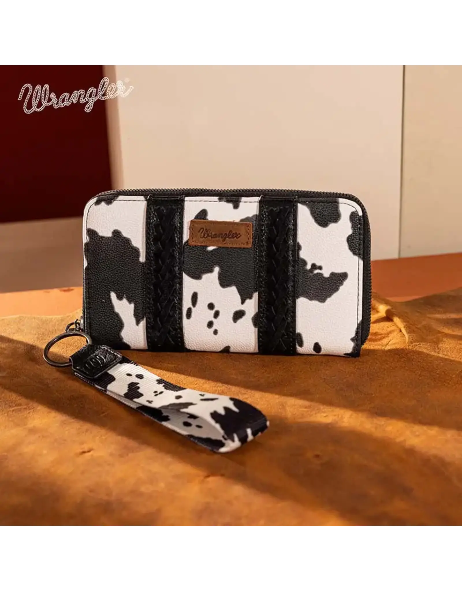 Wrangler Wrangler Black/White Cow Print Wallet/Clutch WG133-W006BK