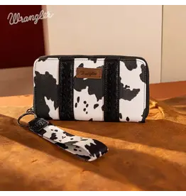 Wrangler Wrangler Black/White Cow Print Wallet/Clutch WG133-W006BK