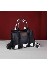 Wrangler Wrangler Black Cow Print Trim Tote Bag WG102-8120SBK