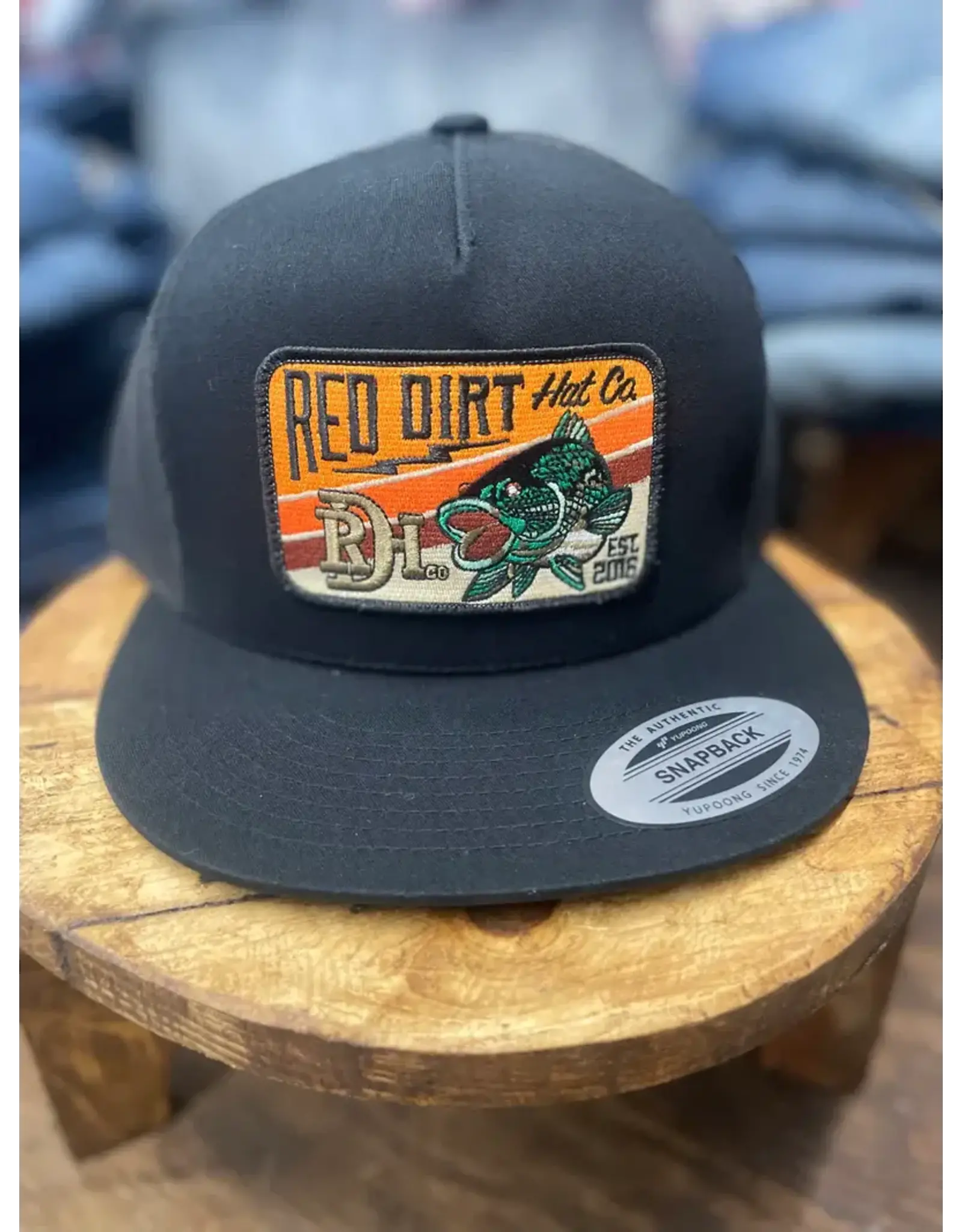 Red Dirt Hat Company Red Dirt Hat Co. Wallhanger Black Flat Brim Cap RDHC387