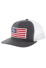 Hooey Hooey American Made Cap Co Buffalo Flag 5-Panel 9711T-GYWH Trucker Hat