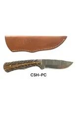 Circle SH Cutlery Circle SH Cutlery Damascus Blade w/Pinecone Handle Knife with Sheath CSH-PC