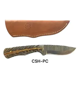 Circle SH Cutlery Circle SH Cutlery Damascus Blade w/Pinecone Handle Knife with Sheath CSH-PC