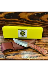 Twisted X Circle SH Cutlery OK-LTHR3 Leather Print Handle Knife with Sheath