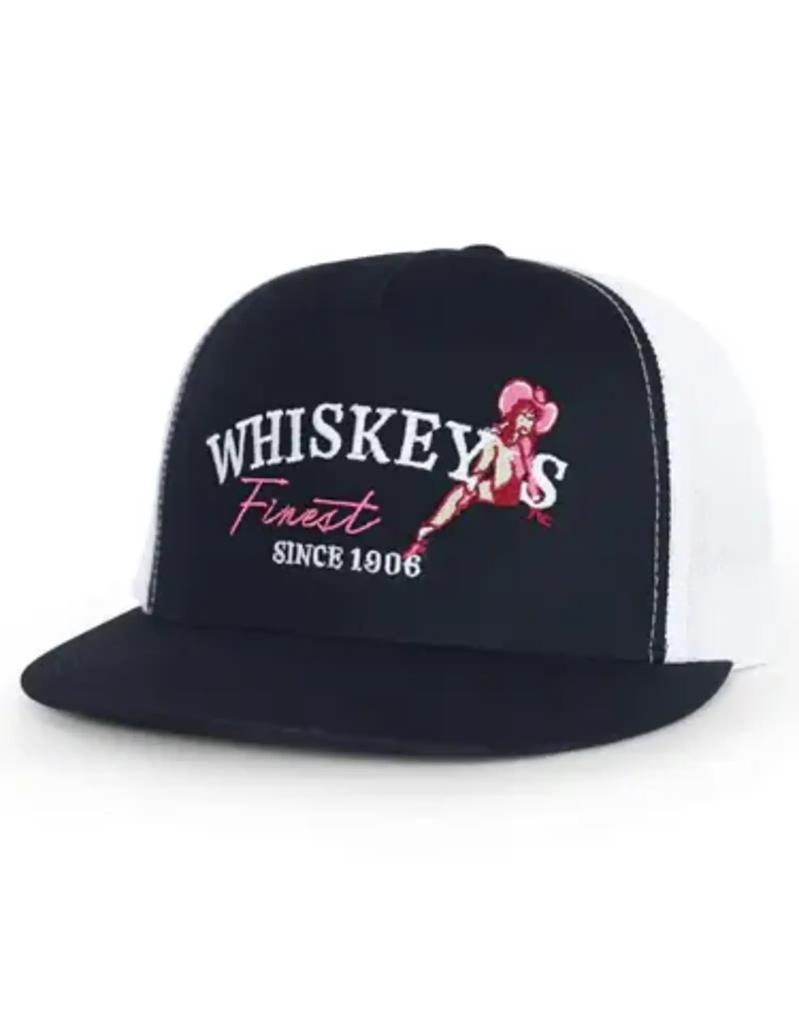 Whiskey Bent Hat Co. The 155 Black/Pink Trucker Cap