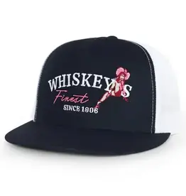 Whiskey Bent Hat Co. The 155 Black/Pink Trucker Cap